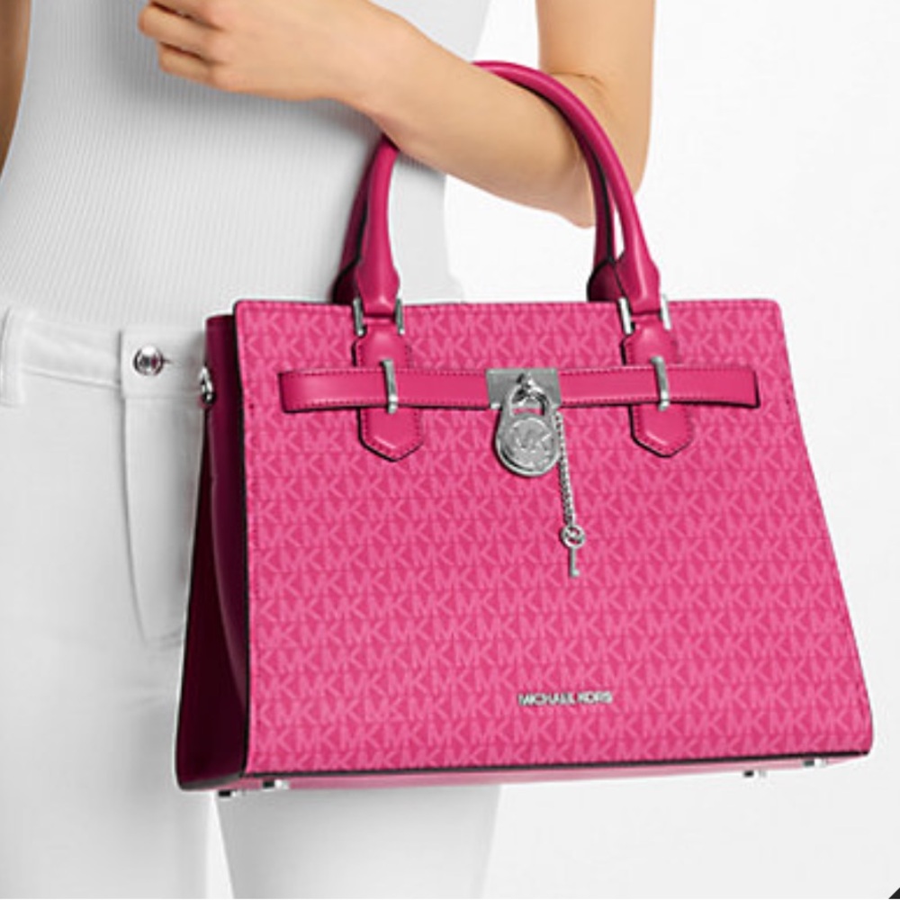 Michael Kors Hamilton Medium Signature Logo Satchel
Dragonfruit
NWT - Picture 3 of 16